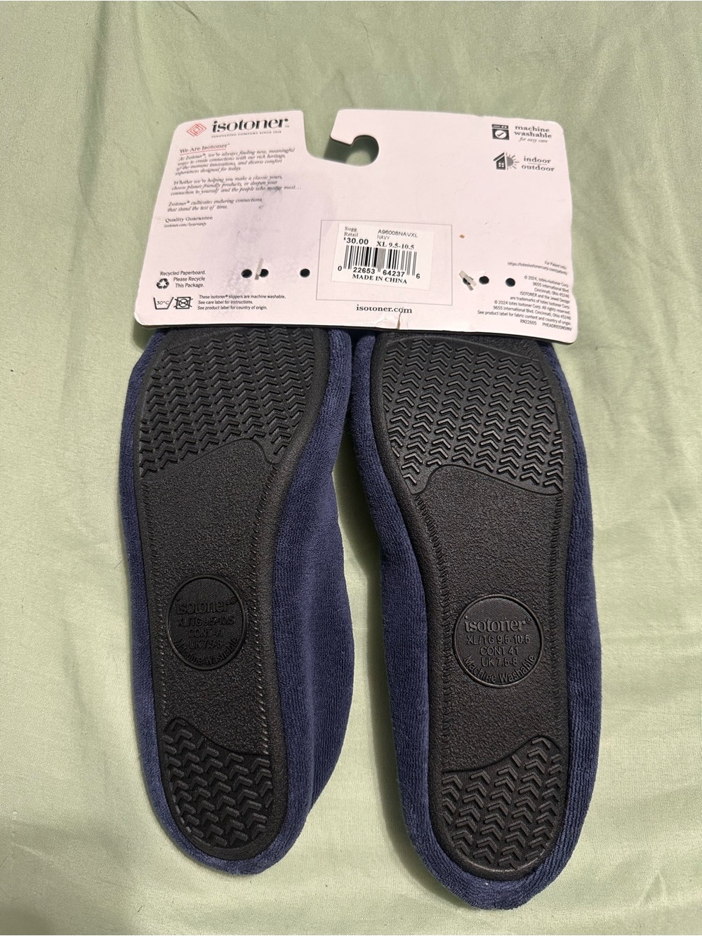 isotoner Navy Bow No-Show Liner Slippers - Picture 2 of 5